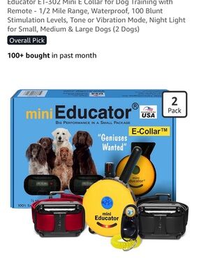 Mini Educator E-Collar Training Kit in Yellow, Red & Black